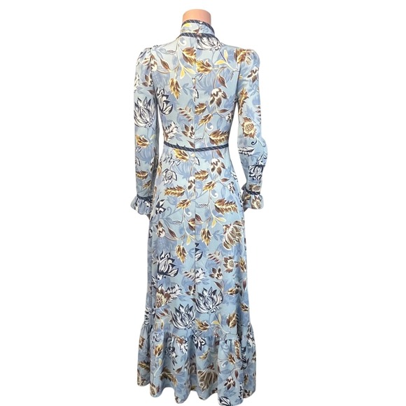BCBGMaxAzria Light Blue Floral Midi Dress - Picture 10 of 14